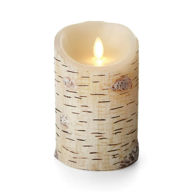 6.5 & 4.5" MADE FROM REAL WAX NEW EMBEDDED FALL LEAF LUMINARA FLAMELESS CANDLE